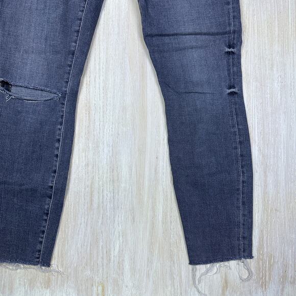 Lucky Brand Gray High Rise Skinny Bridgette Distressed Fray Hem Denim Jeans 2/26 - Picture 4 of 16